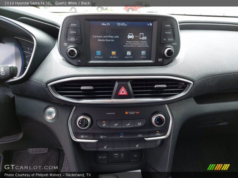 Quartz White / Black 2019 Hyundai Santa Fe SEL