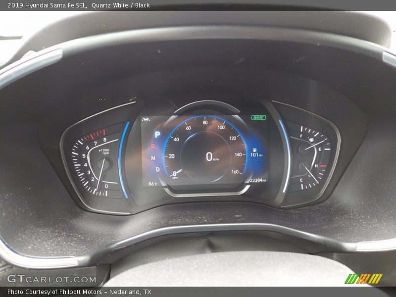 Quartz White / Black 2019 Hyundai Santa Fe SEL