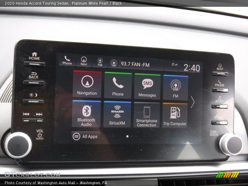 Platinum White Pearl / Black 2020 Honda Accord Touring Sedan