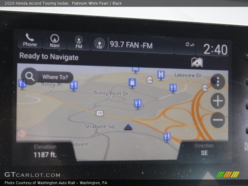 Platinum White Pearl / Black 2020 Honda Accord Touring Sedan