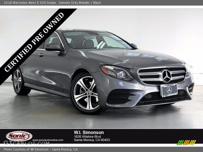 Selenite Grey Metallic / Black 2018 Mercedes-Benz E 300 Sedan