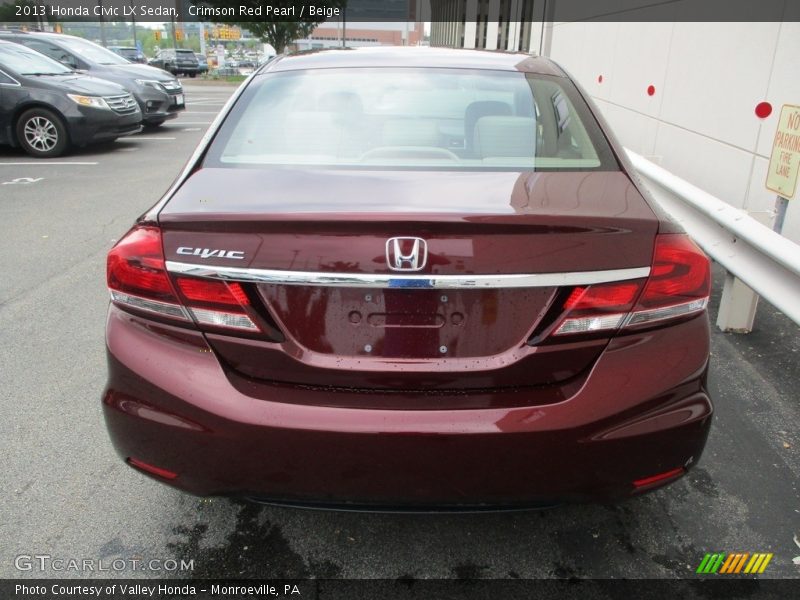 Crimson Red Pearl / Beige 2013 Honda Civic LX Sedan