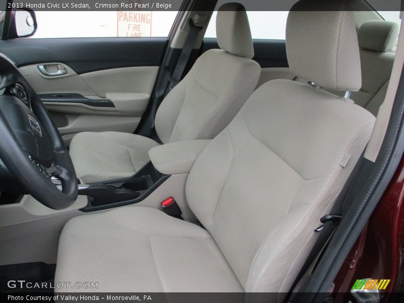 Crimson Red Pearl / Beige 2013 Honda Civic LX Sedan