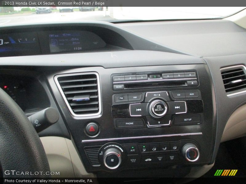 Crimson Red Pearl / Beige 2013 Honda Civic LX Sedan