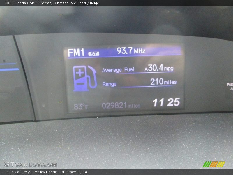 Crimson Red Pearl / Beige 2013 Honda Civic LX Sedan