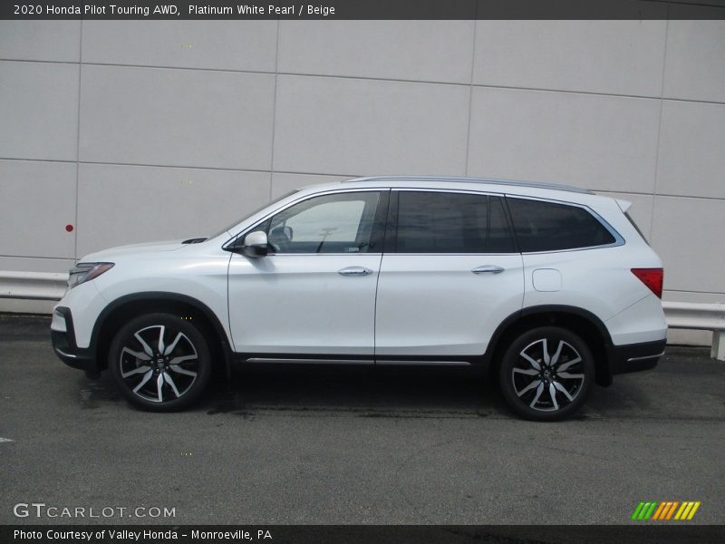 Platinum White Pearl / Beige 2020 Honda Pilot Touring AWD