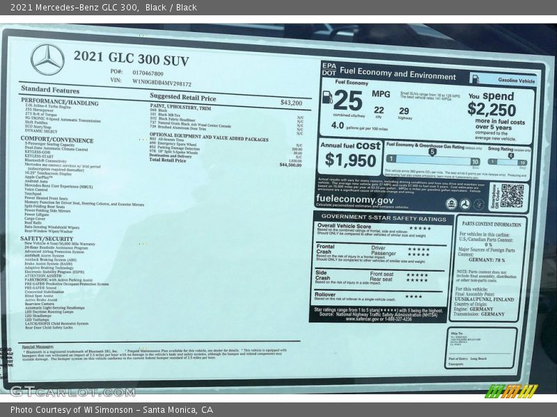 Black / Black 2021 Mercedes-Benz GLC 300