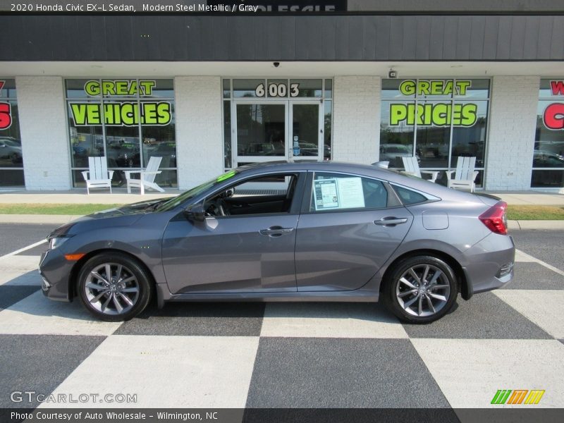 Modern Steel Metallic / Gray 2020 Honda Civic EX-L Sedan