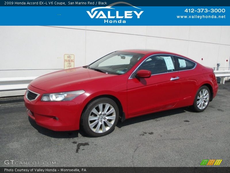 San Marino Red / Black 2009 Honda Accord EX-L V6 Coupe