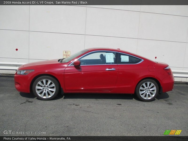 San Marino Red / Black 2009 Honda Accord EX-L V6 Coupe