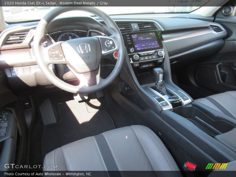 Modern Steel Metallic / Gray 2020 Honda Civic EX-L Sedan