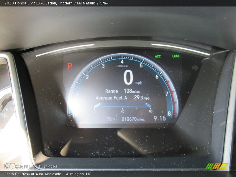 Modern Steel Metallic / Gray 2020 Honda Civic EX-L Sedan