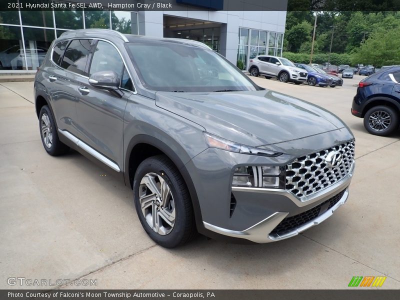 Hampton Gray / Black 2021 Hyundai Santa Fe SEL AWD