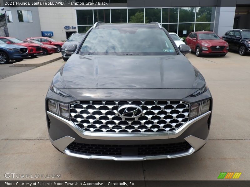 Hampton Gray / Black 2021 Hyundai Santa Fe SEL AWD