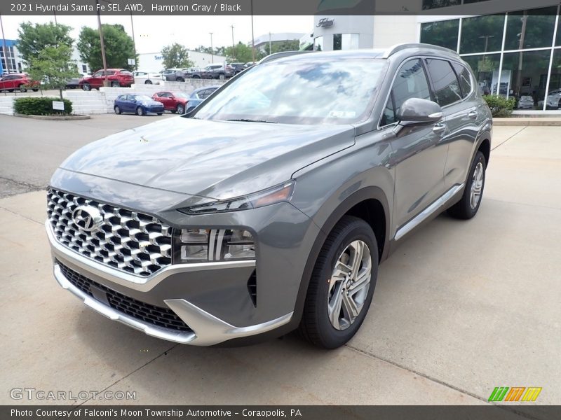 Hampton Gray / Black 2021 Hyundai Santa Fe SEL AWD