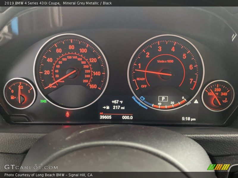 Mineral Grey Metallic / Black 2019 BMW 4 Series 430i Coupe