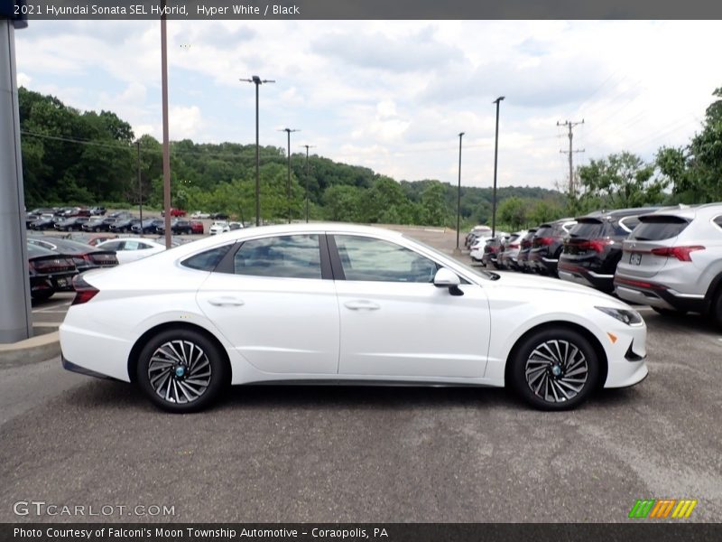 Hyper White / Black 2021 Hyundai Sonata SEL Hybrid