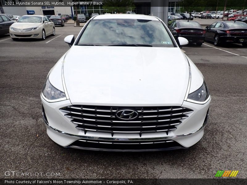 Hyper White / Black 2021 Hyundai Sonata SEL Hybrid