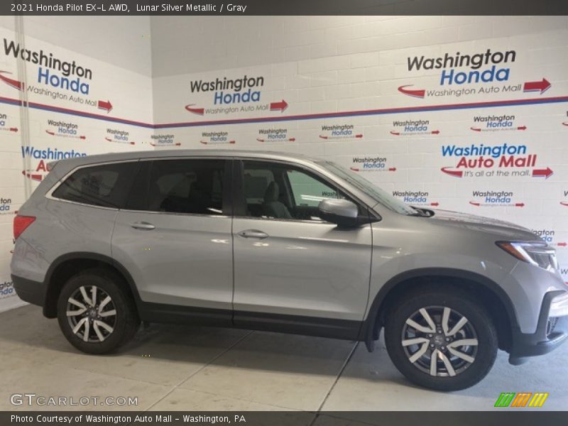 Lunar Silver Metallic / Gray 2021 Honda Pilot EX-L AWD