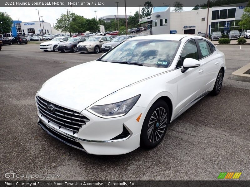 Hyper White / Black 2021 Hyundai Sonata SEL Hybrid