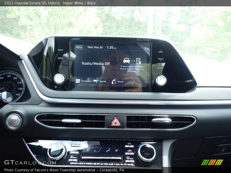 Hyper White / Black 2021 Hyundai Sonata SEL Hybrid