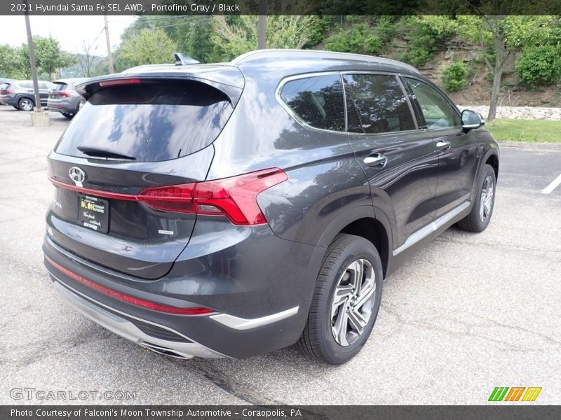 Portofino Gray / Black 2021 Hyundai Santa Fe SEL AWD