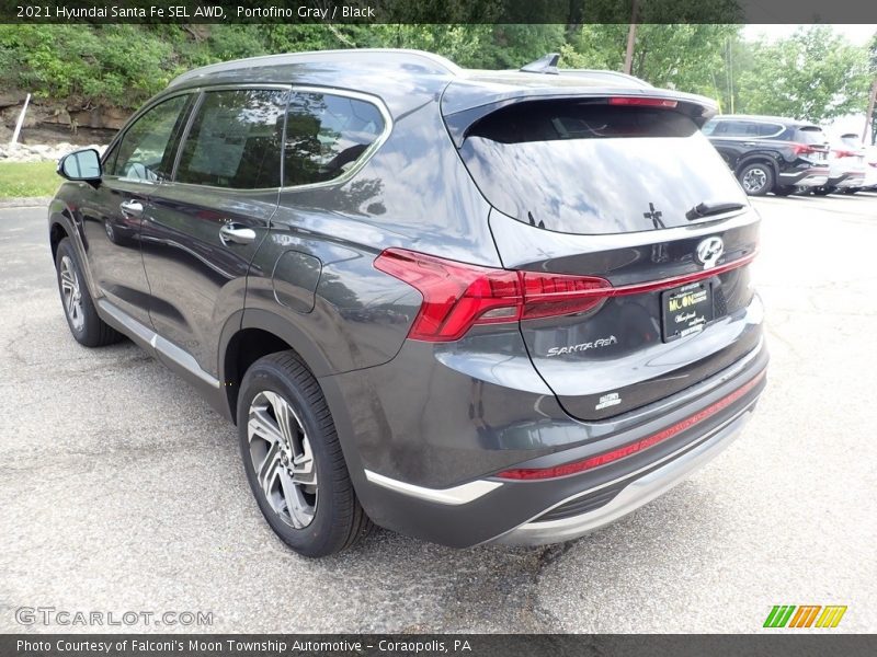 Portofino Gray / Black 2021 Hyundai Santa Fe SEL AWD