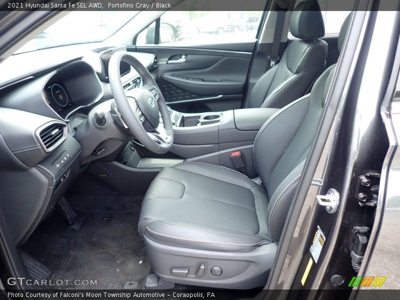 Portofino Gray / Black 2021 Hyundai Santa Fe SEL AWD