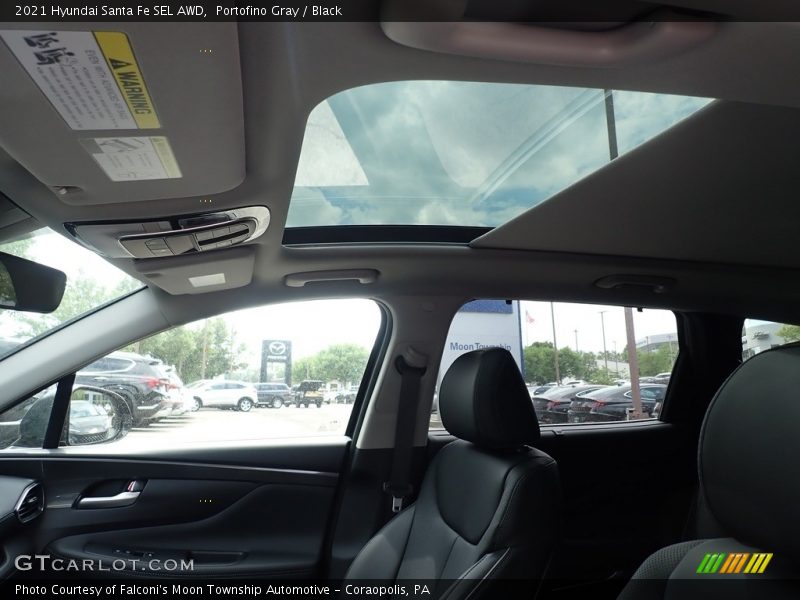 Portofino Gray / Black 2021 Hyundai Santa Fe SEL AWD