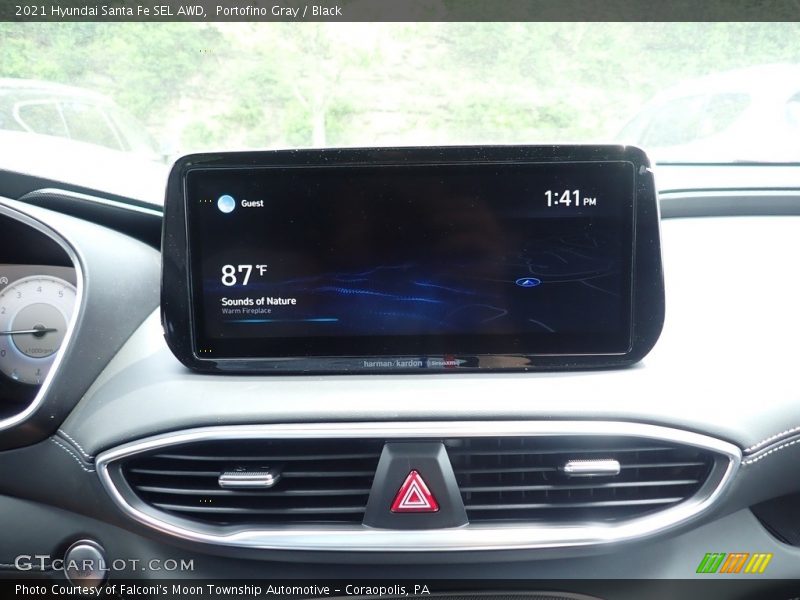 Portofino Gray / Black 2021 Hyundai Santa Fe SEL AWD