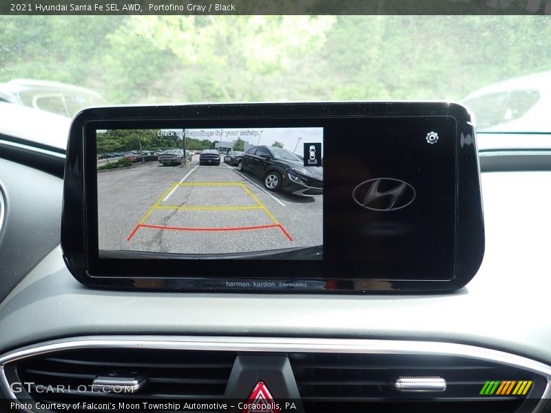 Portofino Gray / Black 2021 Hyundai Santa Fe SEL AWD