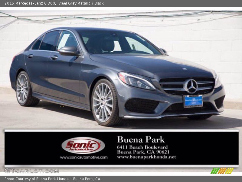 Steel Grey Metallic / Black 2015 Mercedes-Benz C 300