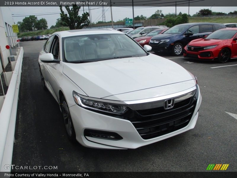 Platinum White Pearl / Gray 2019 Honda Accord EX Sedan