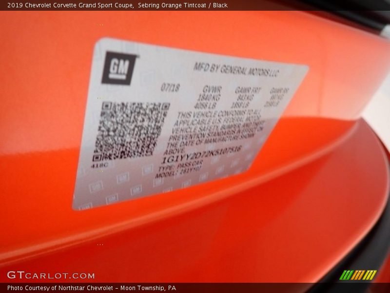 Sebring Orange Tintcoat / Black 2019 Chevrolet Corvette Grand Sport Coupe