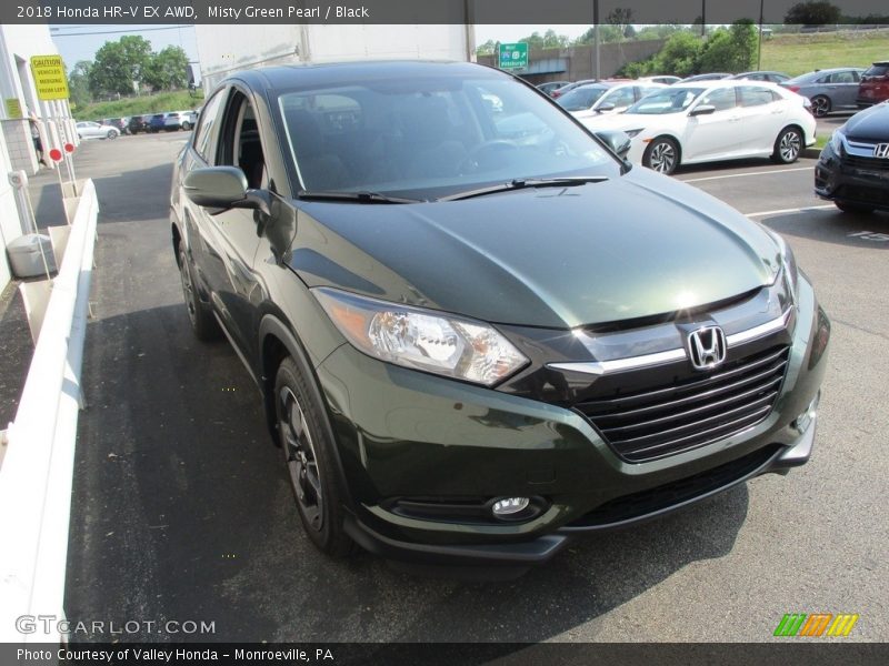 Misty Green Pearl / Black 2018 Honda HR-V EX AWD