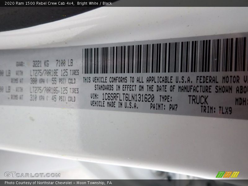 Bright White / Black 2020 Ram 1500 Rebel Crew Cab 4x4