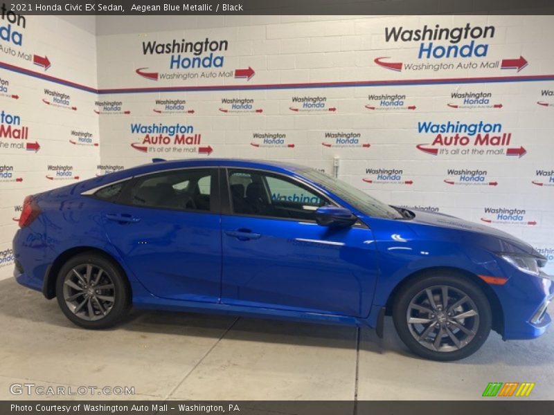 Aegean Blue Metallic / Black 2021 Honda Civic EX Sedan