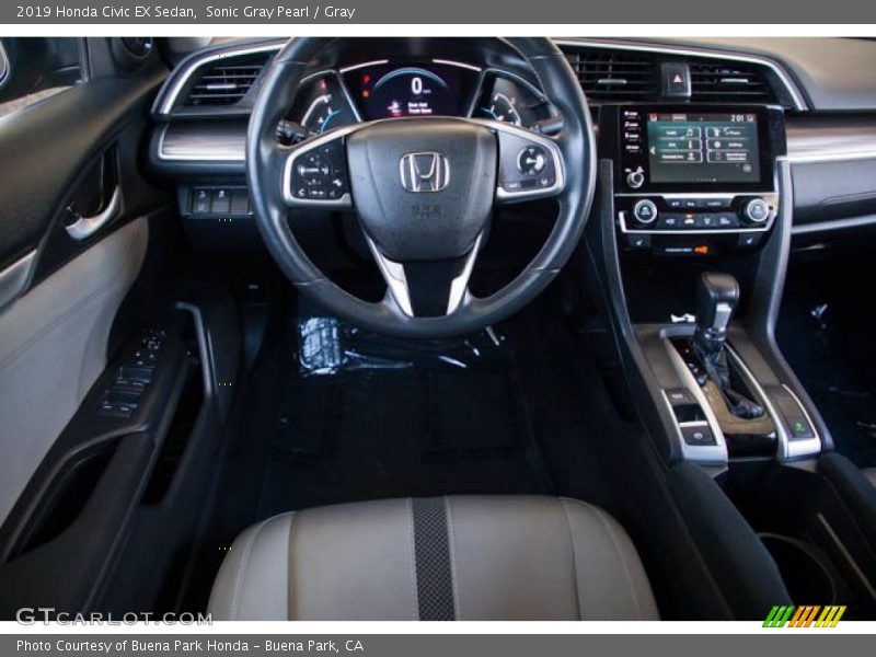 Sonic Gray Pearl / Gray 2019 Honda Civic EX Sedan