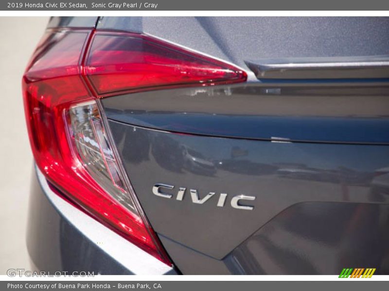 Sonic Gray Pearl / Gray 2019 Honda Civic EX Sedan
