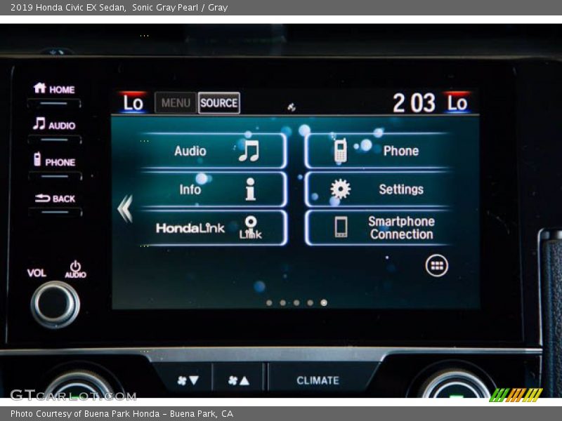 Sonic Gray Pearl / Gray 2019 Honda Civic EX Sedan