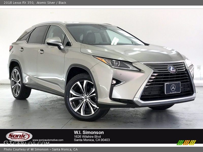 Atomic Silver / Black 2018 Lexus RX 350