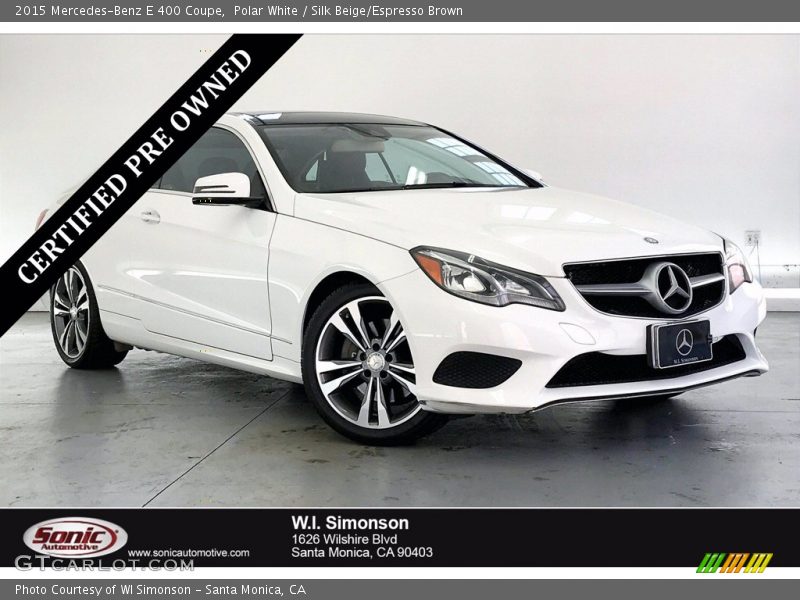 Polar White / Silk Beige/Espresso Brown 2015 Mercedes-Benz E 400 Coupe