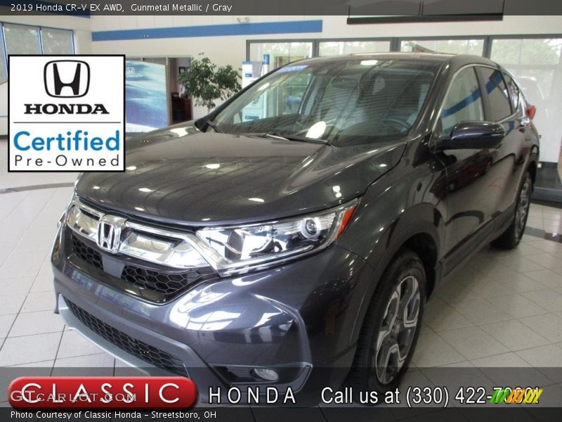 Gunmetal Metallic / Gray 2019 Honda CR-V EX AWD