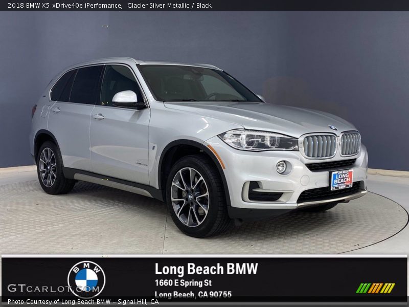 Glacier Silver Metallic / Black 2018 BMW X5 xDrive40e iPerfomance