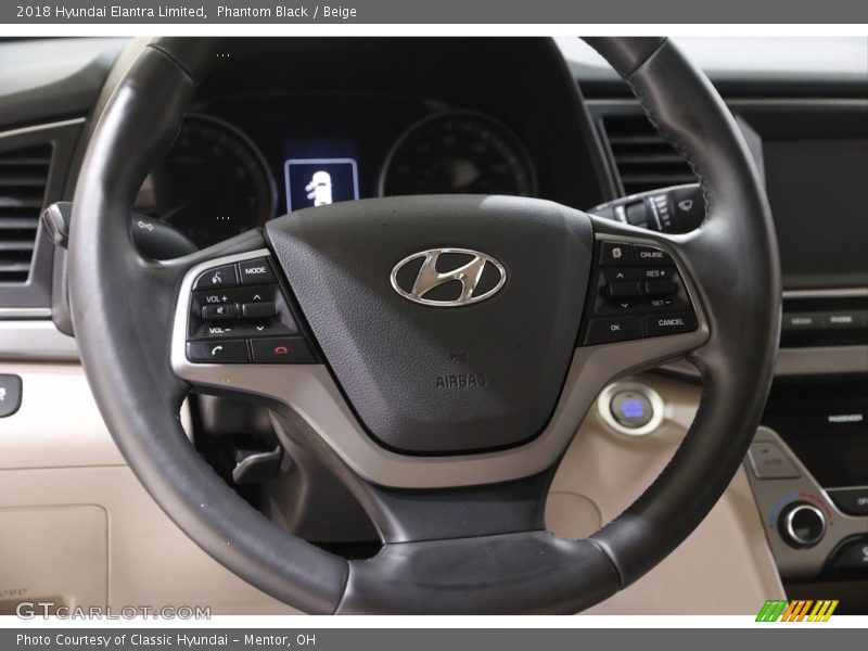 Phantom Black / Beige 2018 Hyundai Elantra Limited