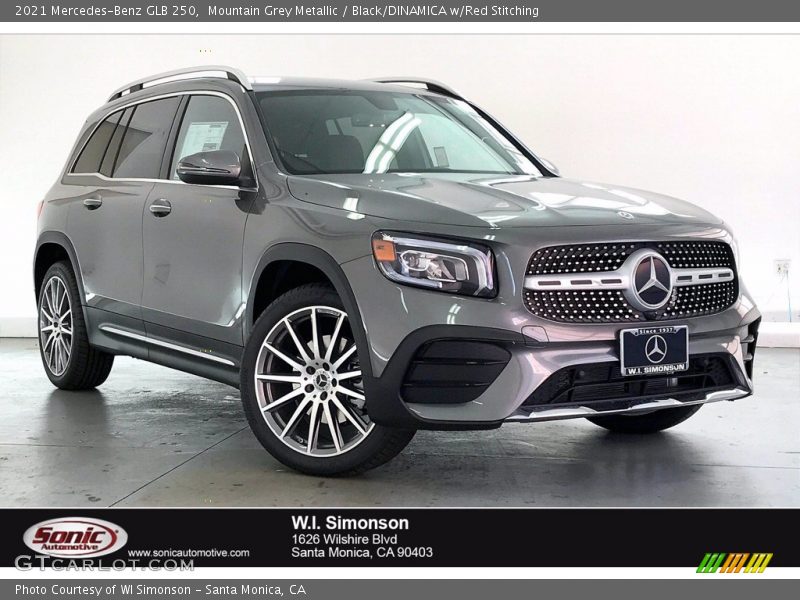 Mountain Grey Metallic / Black/DINAMICA w/Red Stitching 2021 Mercedes-Benz GLB 250