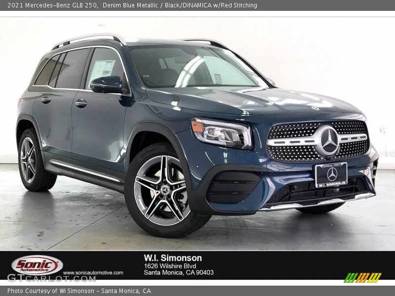 Denim Blue Metallic / Black/DINAMICA w/Red Stitching 2021 Mercedes-Benz GLB 250