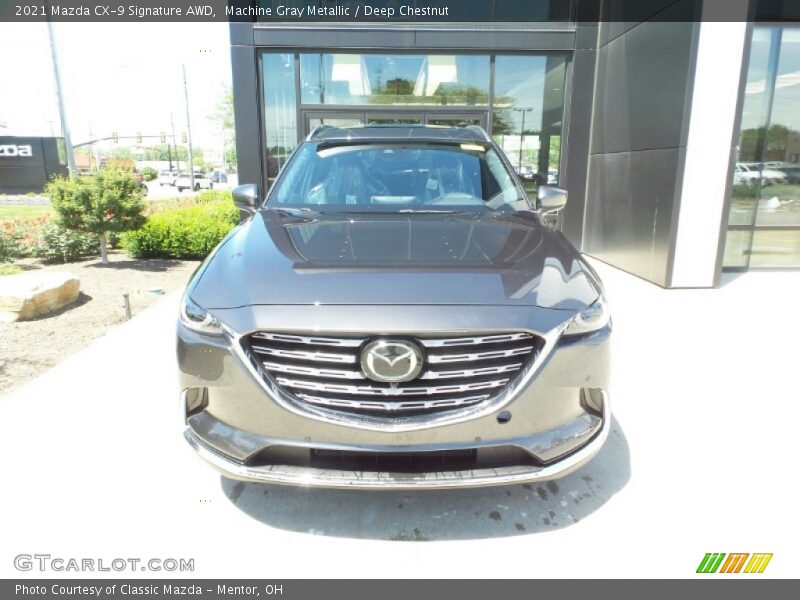Machine Gray Metallic / Deep Chestnut 2021 Mazda CX-9 Signature AWD