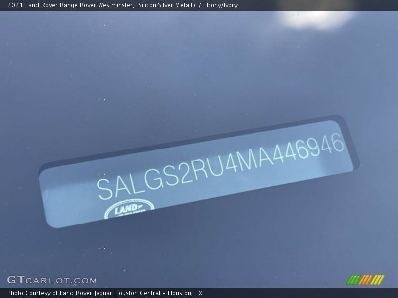 Silicon Silver Metallic / Ebony/Ivory 2021 Land Rover Range Rover Westminster
