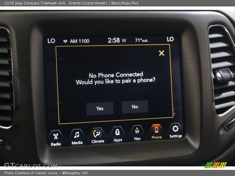 Granite Crystal Metallic / Black/Ruby Red 2018 Jeep Compass Trailhawk 4x4